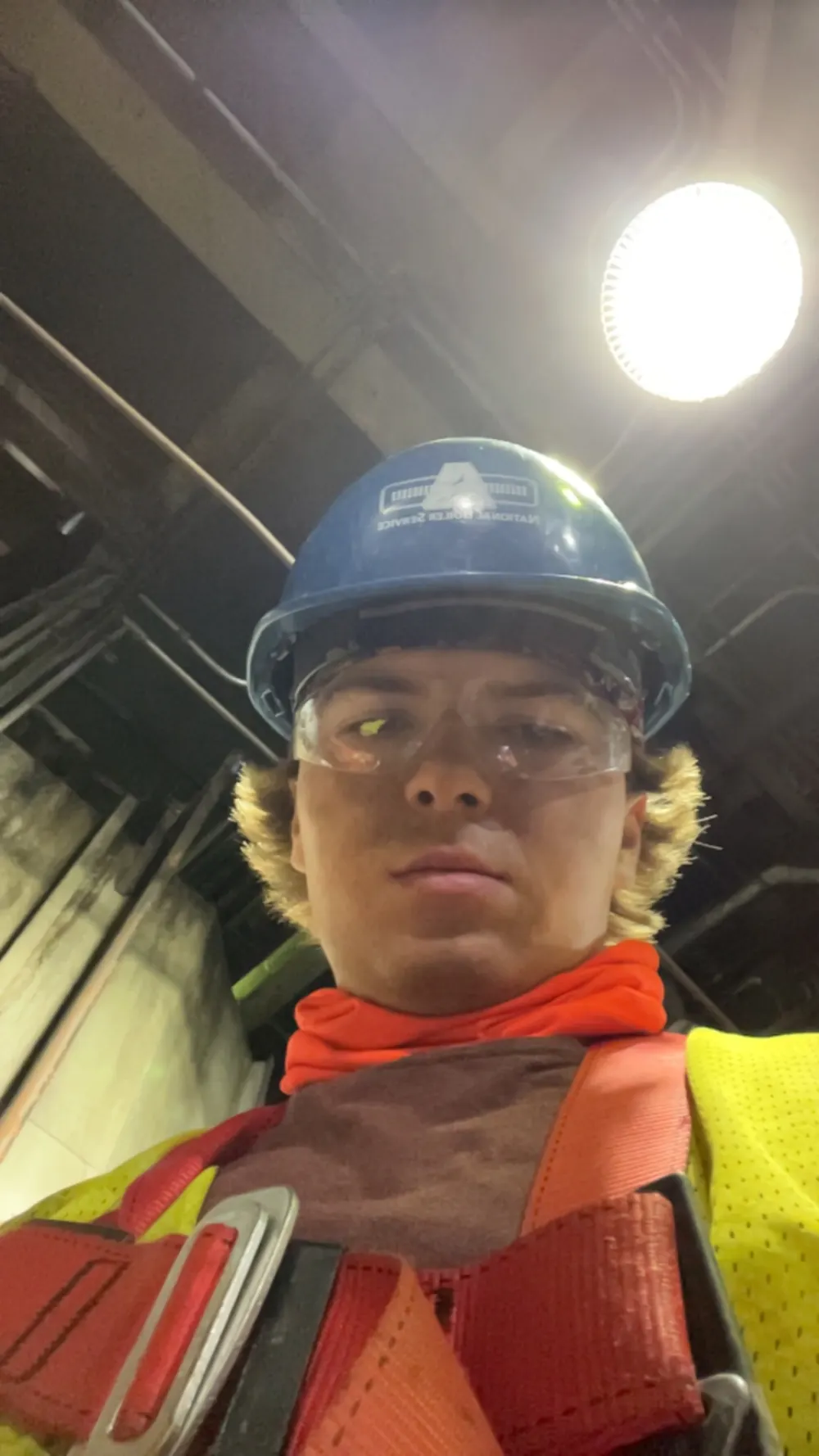 Brice Yelton, owner of Yelton Welding Industrial, on the jobsite in PPE