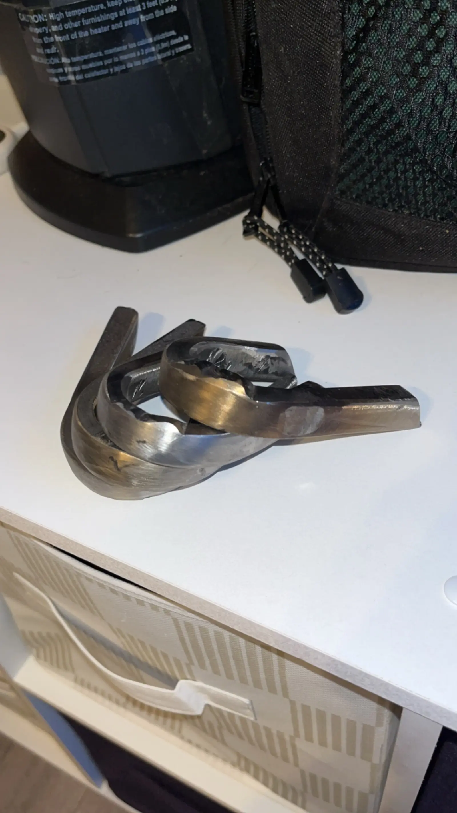 Sectioned weld coupons showing penetration and bend test results